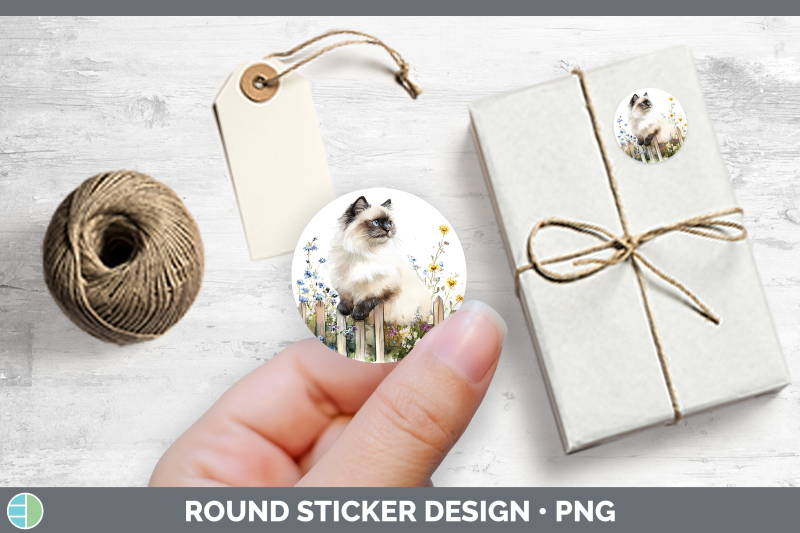 fence-cats-himalayan-stickers-round-labels-designs