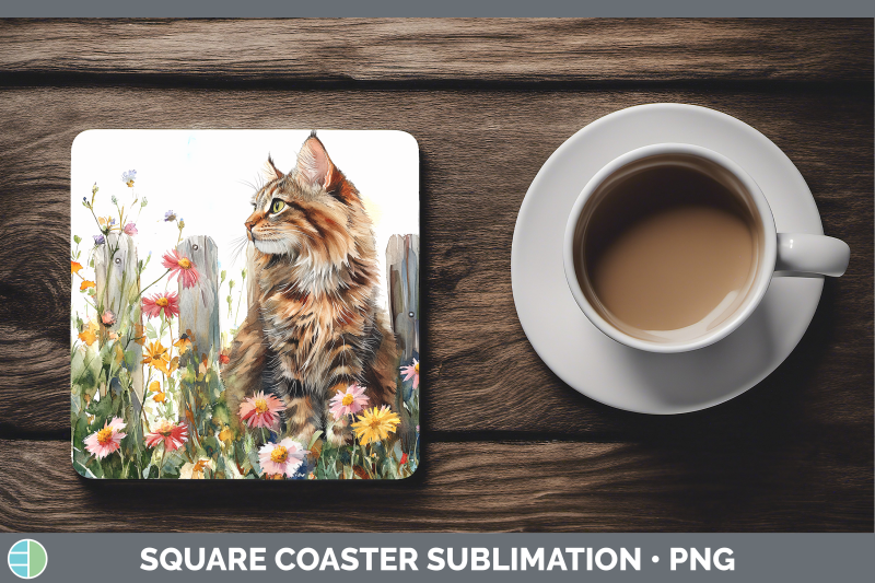 maine-coon-square-coaster-fence-cats-sublimation-drink-mat-d