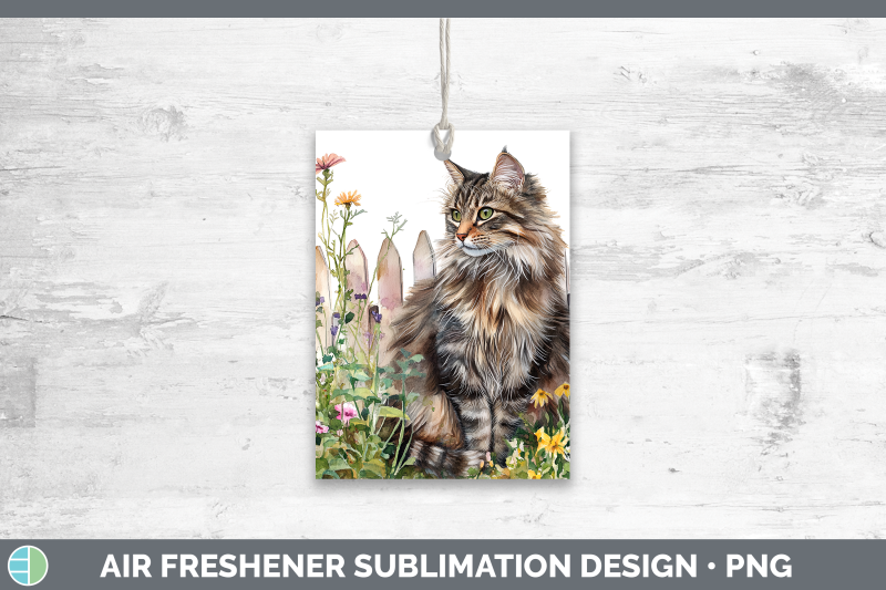 norwegian-forest-air-freshener-fence-cats-sublimation-car-sc