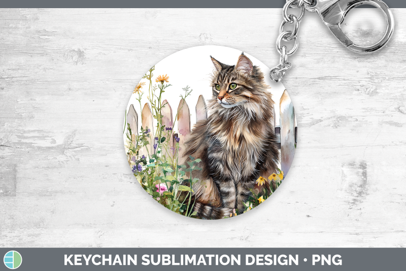 norwegian-forest-keychain-fence-cats-sublimation-keyring-des