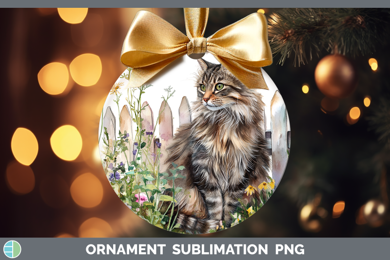 norwegian-forest-ornament-fence-cats-sublimation-bauble-desi