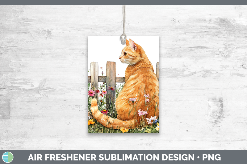 orange-air-freshener-fence-cats-sublimation-car-scent-design