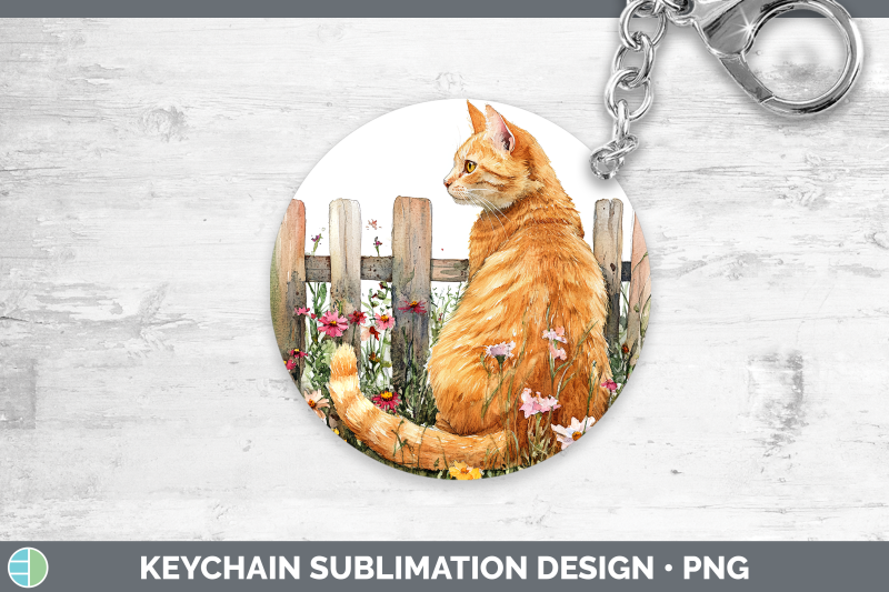 orange-keychain-fence-cats-sublimation-keyring-designs