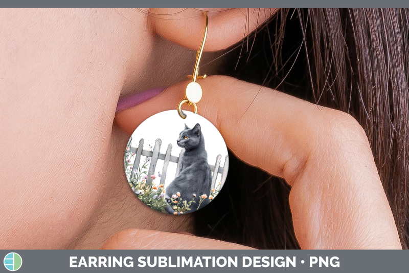 russian-blue-round-earrings-fence-cats-sublimation-earrings