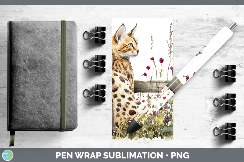 savannah-pen-wrap-fence-cats-sublimation-pen-designs