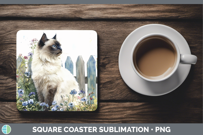 birman-square-coaster-fence-cats-sublimation-drink-mat-desig