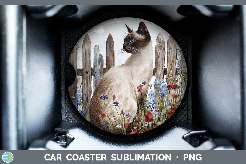 siamese-car-coaster-fence-cats-sublimation-drink-mat-designs