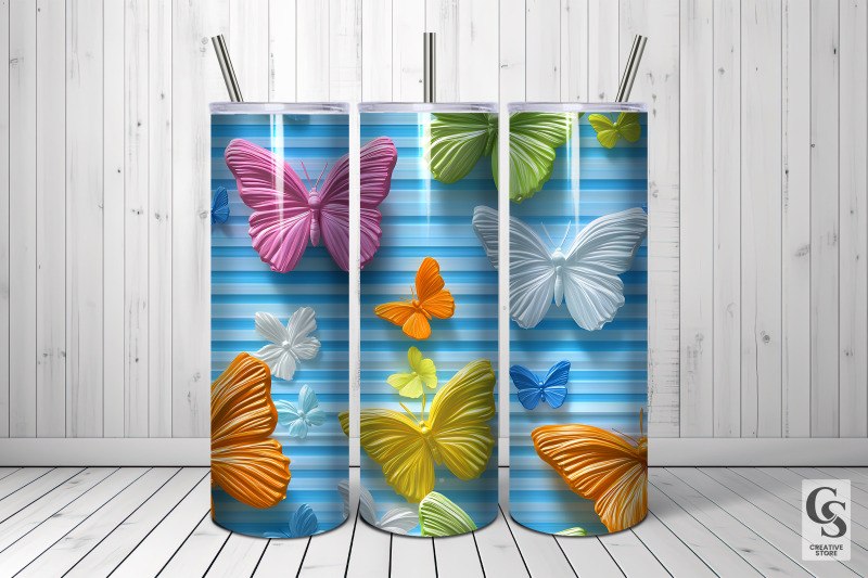 colorful-3d-butterflies-seamless-patterns