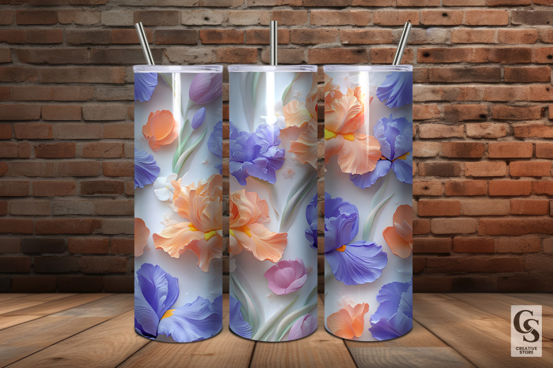 3d-iris-amp-tulip-flowers-seamless-patterns
