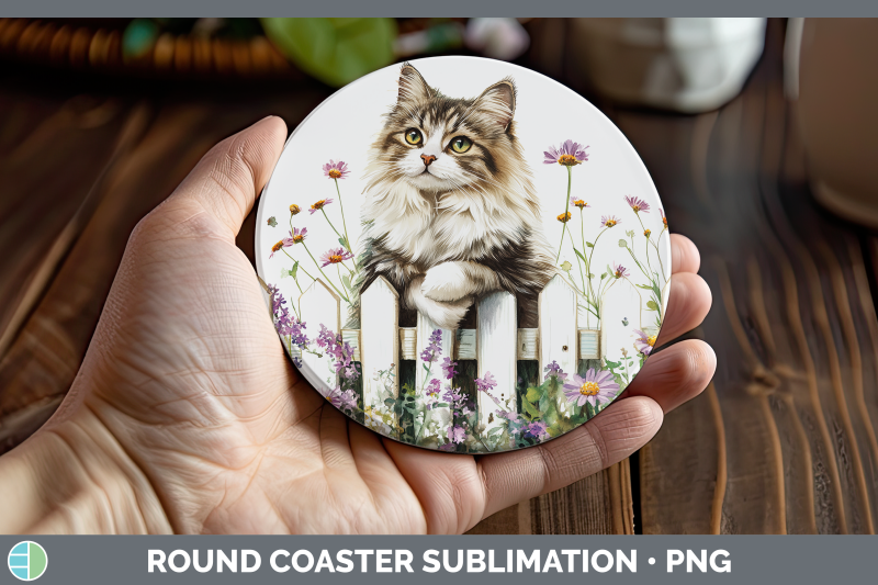 siberian-round-coaster-fence-cats-sublimation-coaster-design