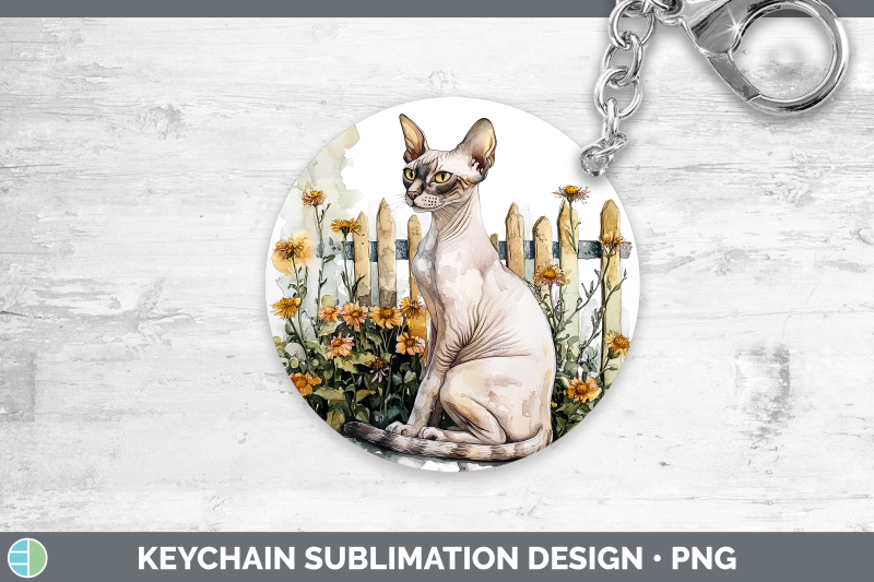 sphynx-keychain-fence-cats-sublimation-keyring-designs