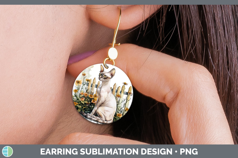 sphynx-round-earrings-fence-cats-sublimation-earrings-design