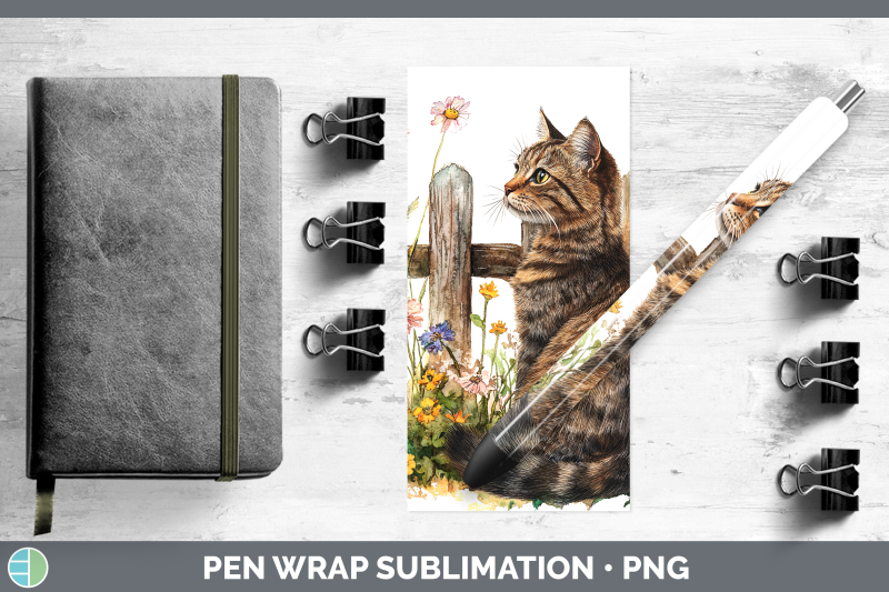 tabby-pen-wrap-fence-cats-sublimation-pen-designs