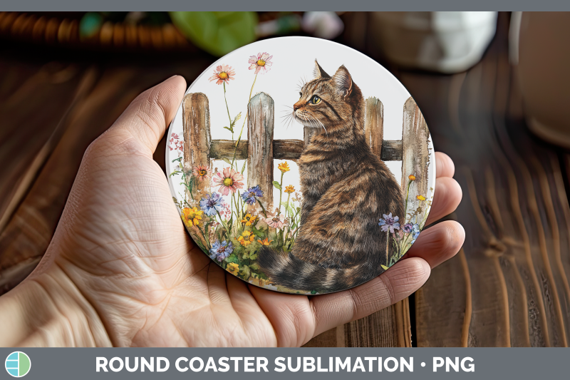 tabby-round-coaster-fence-cats-sublimation-coaster-designs
