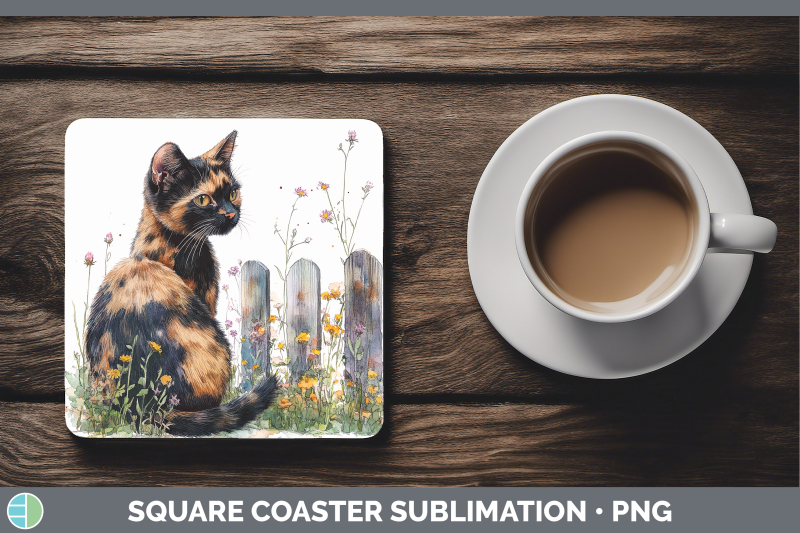 tortoiseshell-square-coaster-fence-cats-sublimation-drink-ma