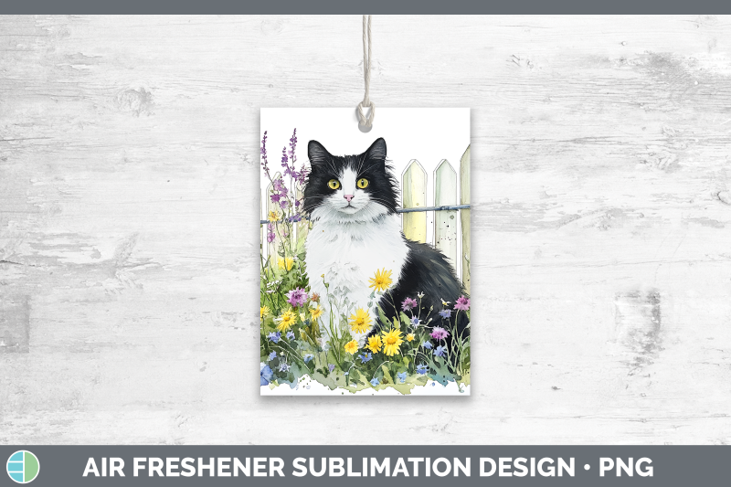 tuxedo-air-freshener-fence-cats-sublimation-car-scent-design