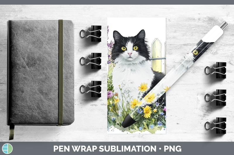 tuxedo-pen-wrap-fence-cats-sublimation-pen-designs