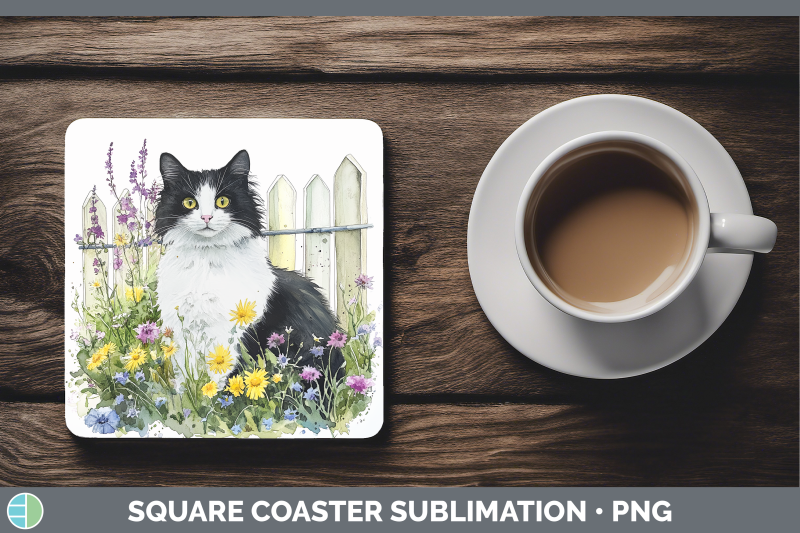 tuxedo-square-coaster-fence-cats-sublimation-drink-mat-desig
