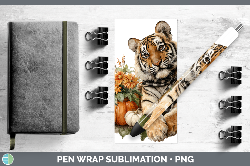 tiger-pen-wrap-animals-autumn-pumpkin-sublimation-pen-design