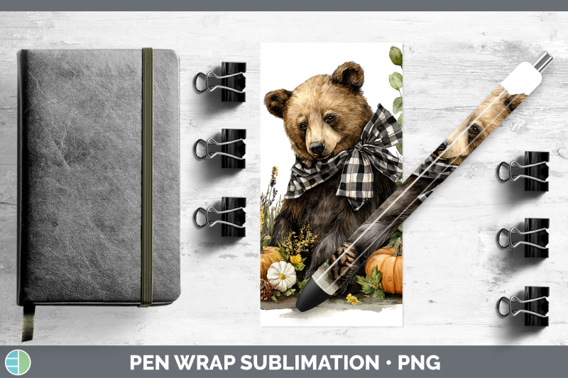 bear-pen-wrap-animals-autumn-pumpkin-sublimation-pen-designs
