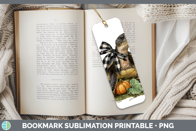 sea-turtle-bookmark-animals-autumn-pumpkin-sublimation-print