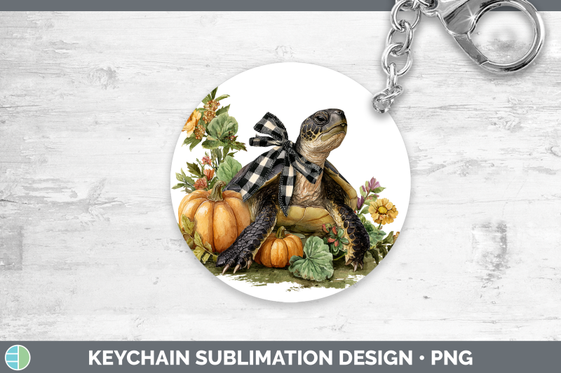 sea-turtle-keychain-animals-autumn-pumpkin-sublimation-keyri