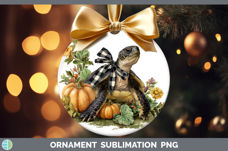 sea-turtle-ornament-animals-autumn-pumpkin-sublimation-baubl