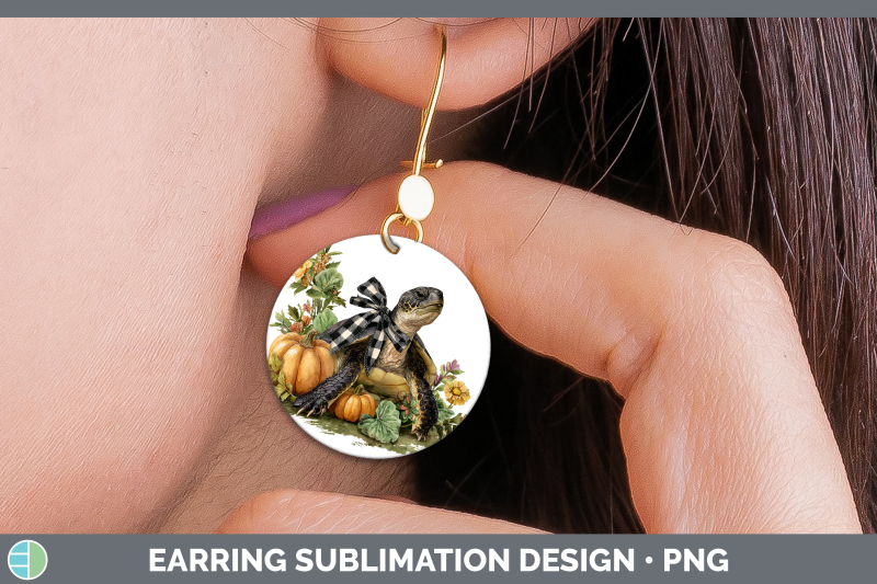 sea-turtle-round-earrings-animals-autumn-pumpkin-sublimation