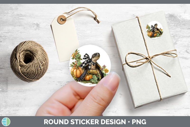 animals-autumn-pumpkin-sea-turtle-stickers-round-labels-de