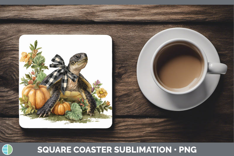 sea-turtle-square-coaster-animals-autumn-pumpkin-sublimation