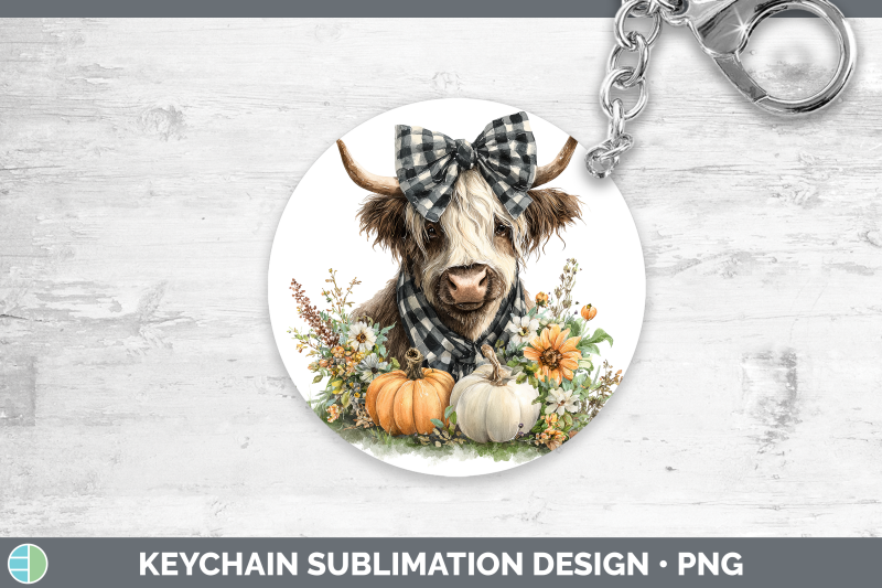 highland-cow-keychain-animals-autumn-pumpkin-sublimation-key