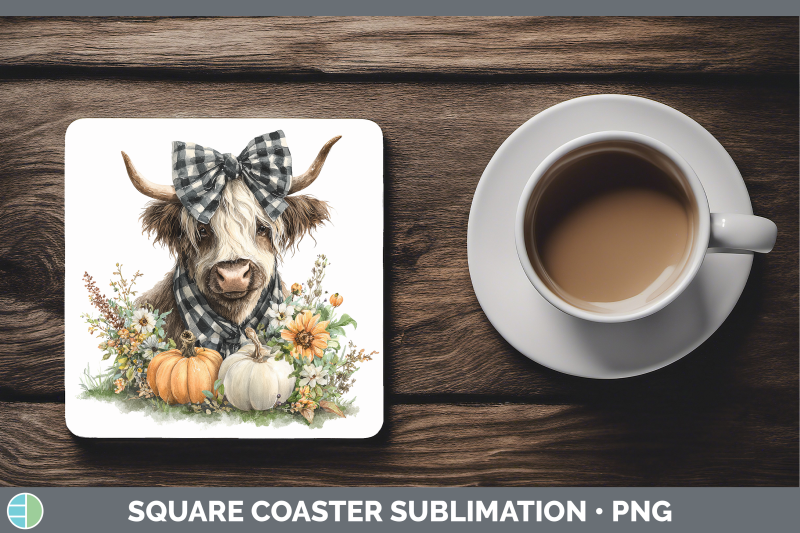 highland-cow-square-coaster-animals-autumn-pumpkin-sublimati
