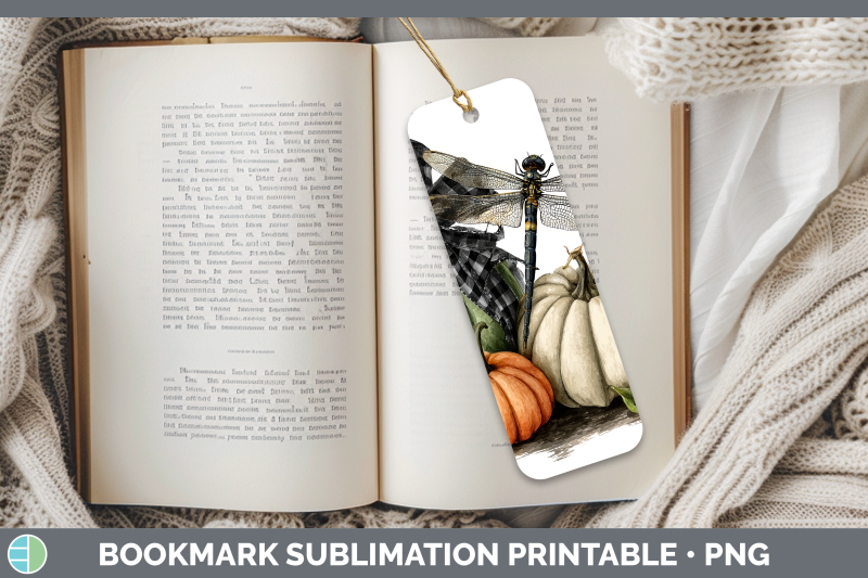 dragonfly-bookmark-animals-autumn-pumpkin-sublimation-printa