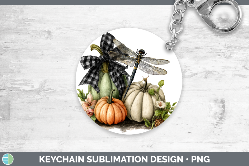 dragonfly-keychain-animals-autumn-pumpkin-sublimation-keyrin
