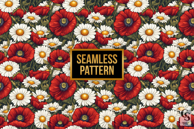 daisy-amp-poppy-flowers-seamless-patterns