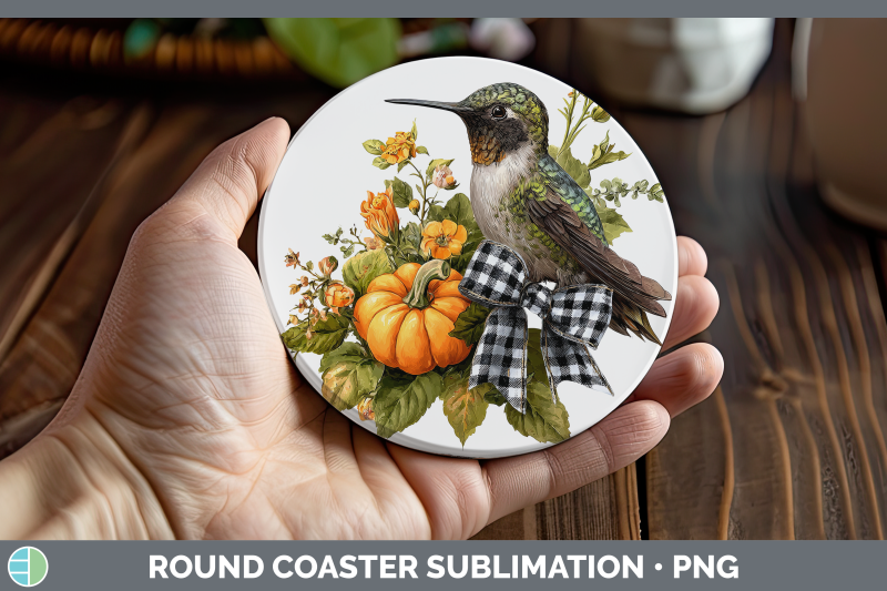 hummingbird-round-coaster-animals-autumn-pumpkin-sublimation