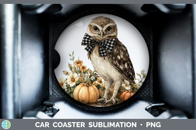 owl-car-coaster-animals-autumn-pumpkin-sublimation-drink-mat