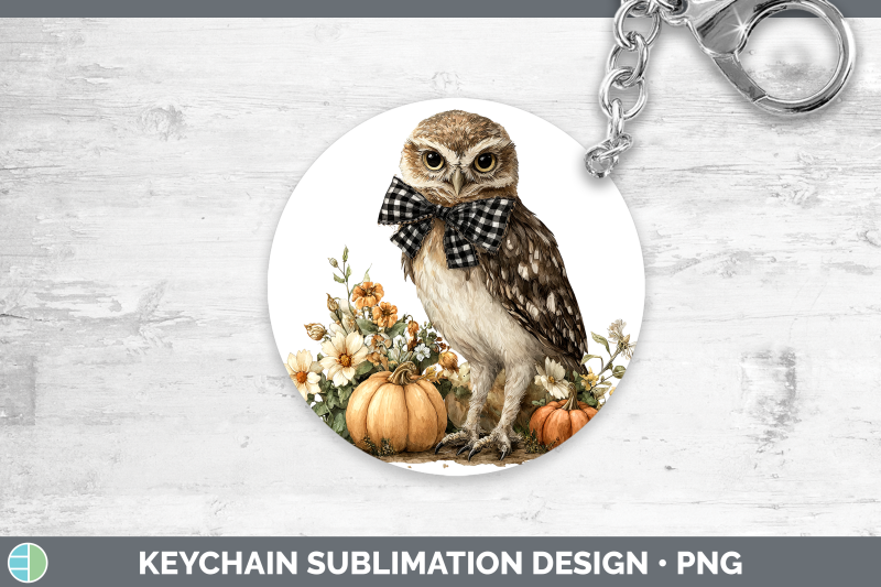 owl-keychain-animals-autumn-pumpkin-sublimation-keyring-desi