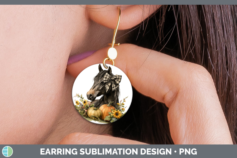 horse-round-earrings-animals-autumn-pumpkin-sublimation-earr