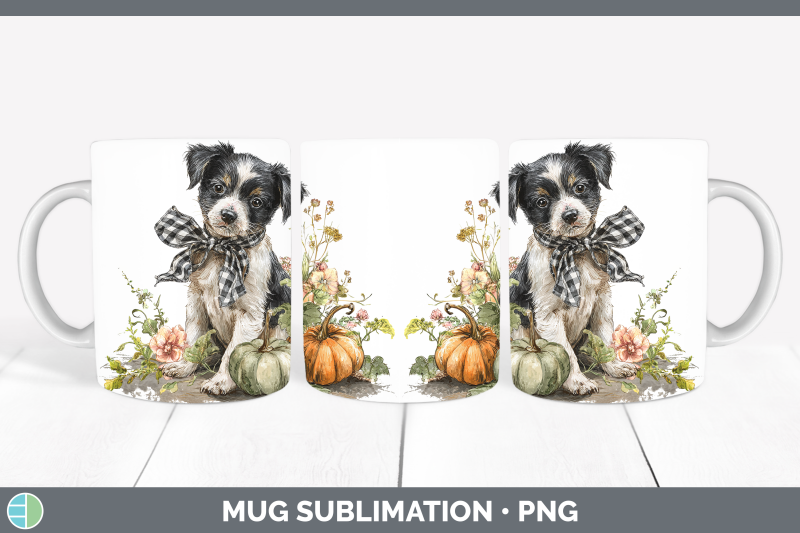 puppy-mug-wrap-animals-autumn-pumpkin-sublimation-coffee-cup