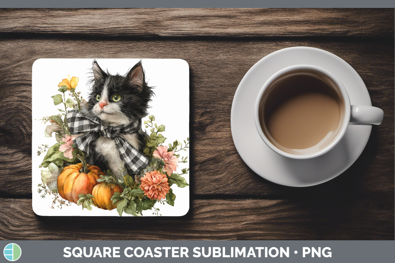 kitten-square-coaster-animals-autumn-pumpkin-sublimation-dri