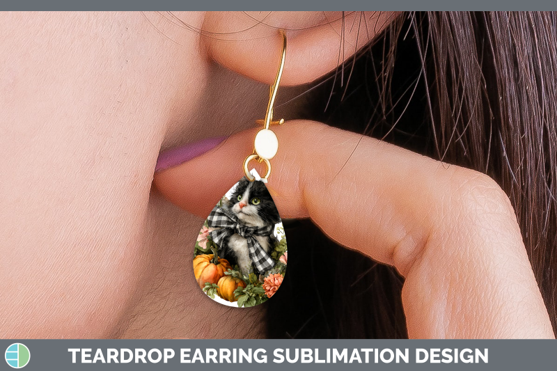 kitten-teardrop-earrings-animals-autumn-pumpkin-sublimation