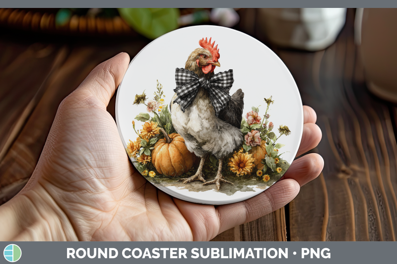chicken-round-coaster-animals-autumn-pumpkin-sublimation-coa