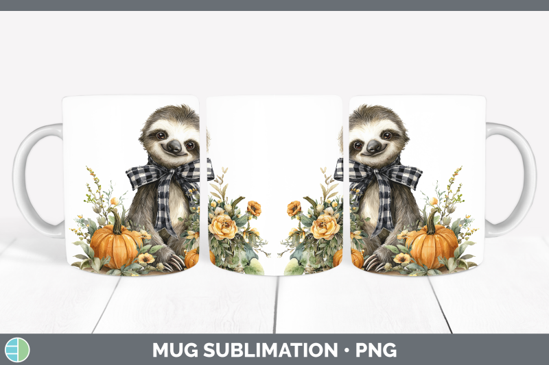 sloth-mug-wrap-animals-autumn-pumpkin-sublimation-coffee-cup