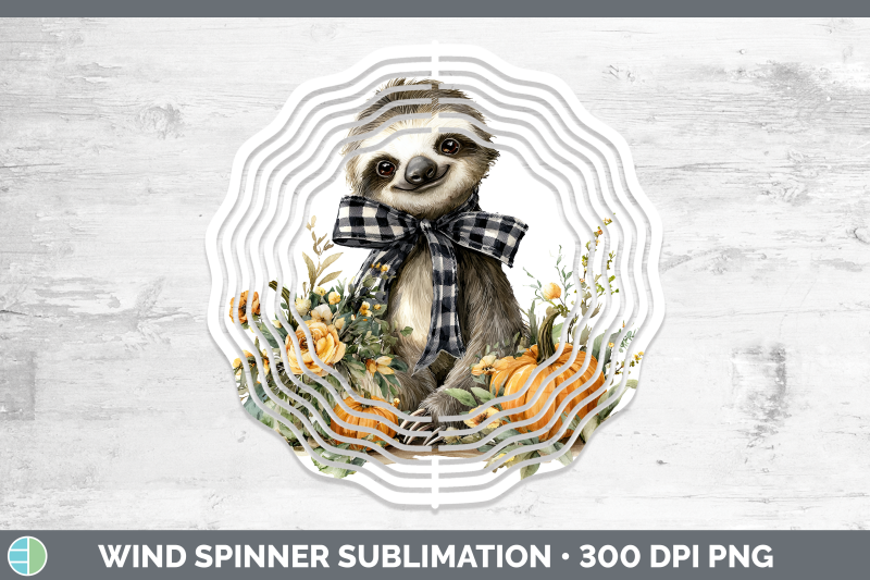 sloth-wind-spinner-animals-autumn-pumpkin-sublimation-spinne