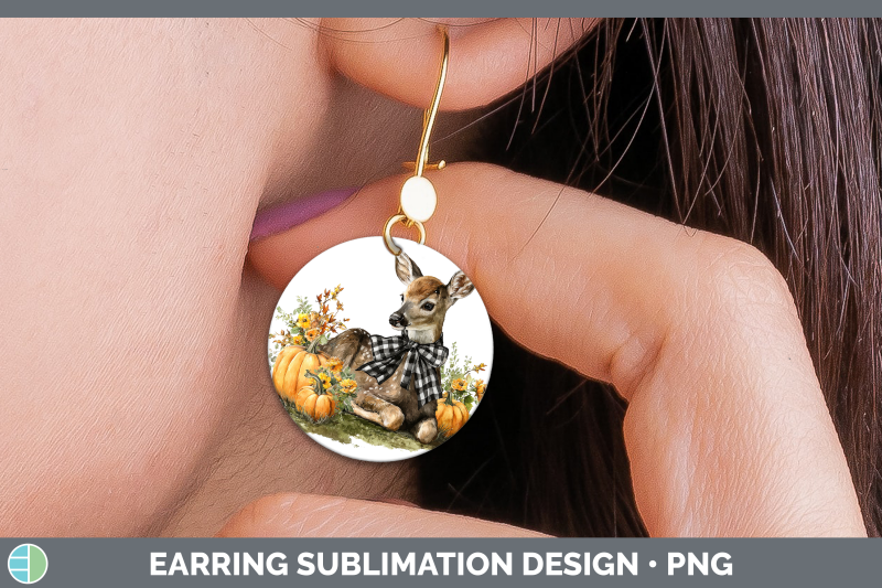 deer-round-earrings-animals-autumn-pumpkin-sublimation-earri