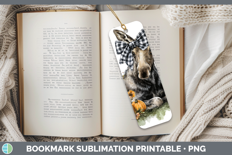 moose-bookmark-animals-autumn-pumpkin-sublimation-printable