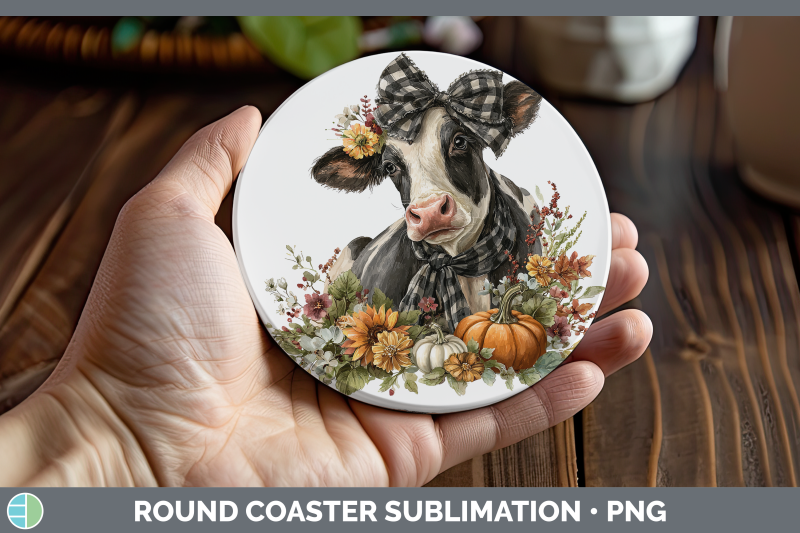 cow-round-coaster-animals-autumn-pumpkin-sublimation-coaster