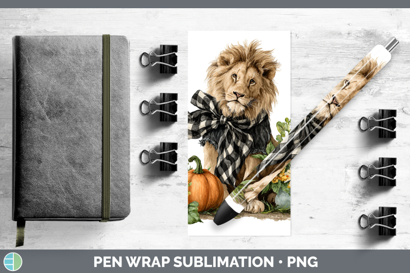 lion-pen-wrap-animals-autumn-pumpkin-sublimation-pen-designs