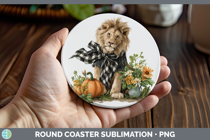 lion-round-coaster-animals-autumn-pumpkin-sublimation-coaste